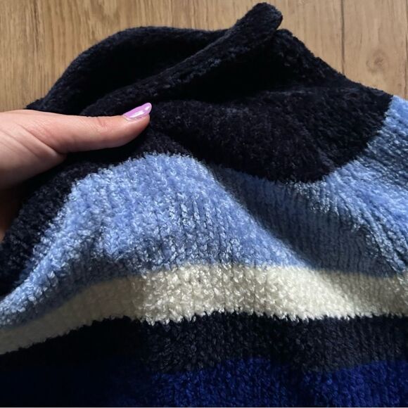 Perfect Vintage Chenille Blue Striped Sweater // soft long sleeve knit - Picture 5 of 6